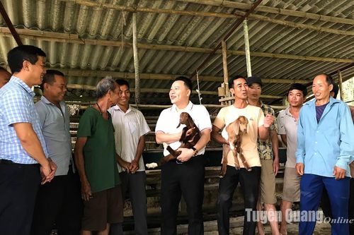 10 hộ dân là đồng bào dân tộc thiểu số xã Trung Minh được học kỹ thuật chăn nuôi dê