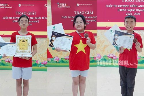 3 học sinh trường Tiểu học Bình Thuận đoạt giải cao kì thi Olympic Tiếng Anh quốc tế CEO