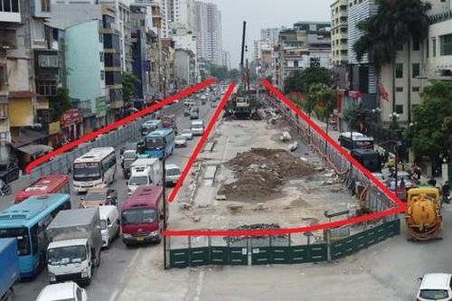 Phố Kim Đồng quây rào rộng 26 mét, hạn chế 1 số loại xe đi vào
