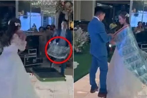 Chú rể gây sốt khi làm áo khoác bằng tiền cho cô dâu