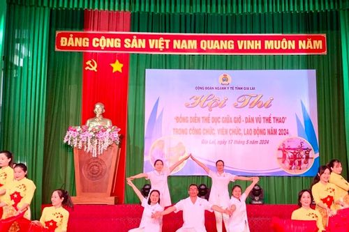 Bệnh viện Hùng Vương Gia Lai đạt giải nhất Hội thi 'Đồng diễn thể dục giữa giờ-dân vũ thể thao'