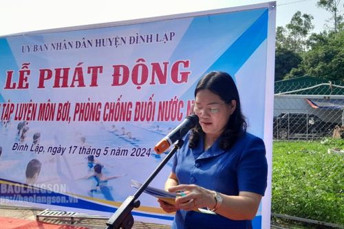 Đình Lập: Phát động toàn dân tập luyện môn bơi phòng, chống đuối nước năm 2024