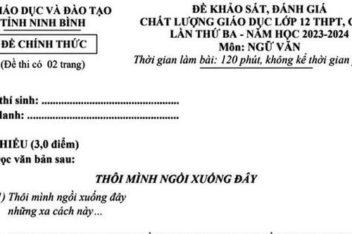 Đề khảo sát Ngữ văn: Những khoảng lặng trong cuộc sống mỗi con người
