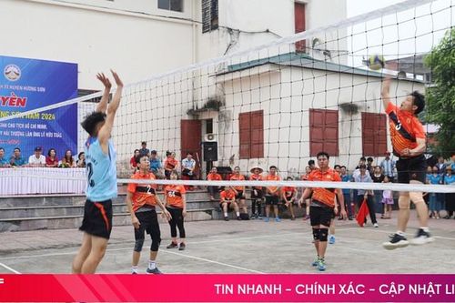 Hơn 100 VĐV tham gia Giải Bóng chuyền công đoàn huyện Hương Sơn