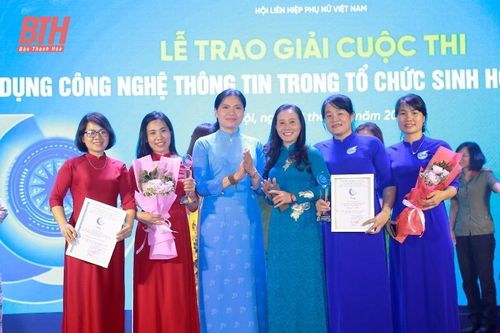 Hội LHPN Thanh Hóa có 2 tác phẩm đoạt giải toàn quốc Cuộc thi 'Ứng dụng công nghệ thông tin trong tổ chức sinh hoạt Hội'
