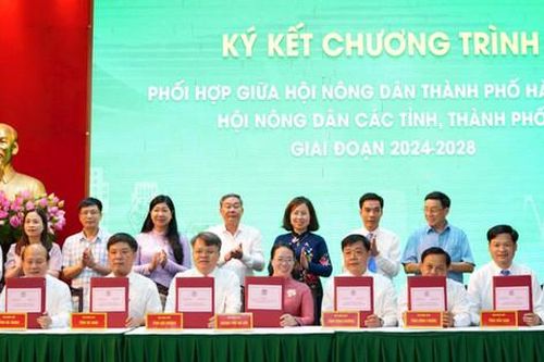 Hội Nông dân Hà Nội và 36 tỉnh, thành ký kết chương trình phối hợp giai đoạn 2024-2028