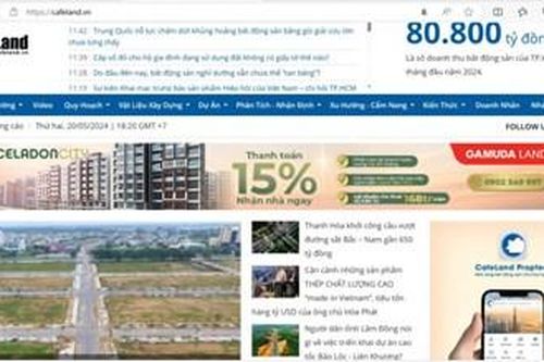 Xử phạt trang thông tin điện tử tổng hợp cafeland.vn