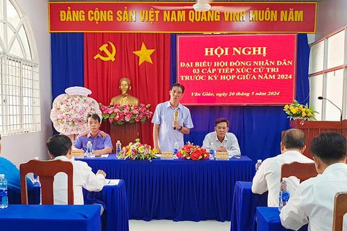 Cử tri xã Văn Giáo, phường Thới Sơn gặp gỡ đại biểu HĐND 3 cấp