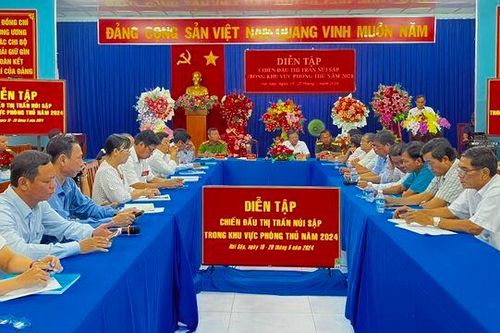 Thị trấn Núi Sập hoàn thành diễn tập chiến đấu trong khu vực phòng thủ năm 2024