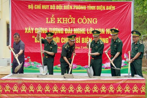 Khởi công xây dựng Tượng đài Nghe lời non nước 'Bác Hồ với chiến sĩ Biên phòng' tại Đồn Biên phòng Cửa khẩu Quốc tế Tây Trang