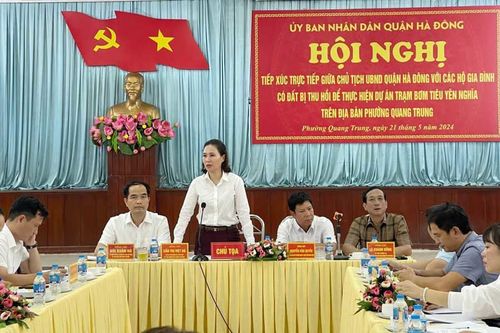 Hà Đông trao đổi chính sách giải phóng mặt bằng tại Trạm bơm tiêu Yên Nghĩa