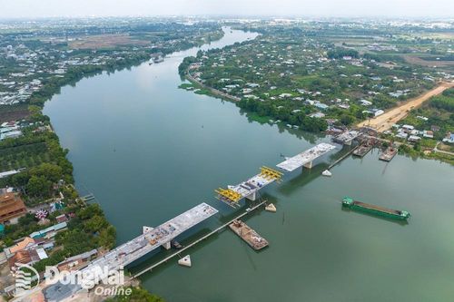 Cầu gần 500 tỷ đồng bắc qua sông Đồng Nai kết nối Đồng Nai với Bình Dương dự kiến hợp long vào giữa tháng 6-2024