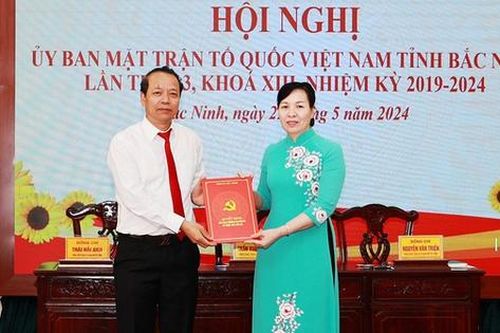 Bà Nguyễn Thị Hà giữ chức Chủ tịch Ủy ban Mặt trận Tổ quốc tỉnh Bắc Ninh