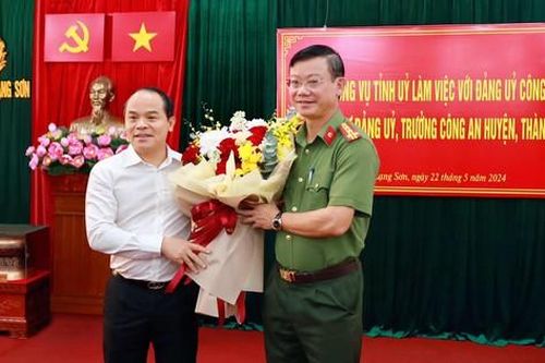 Ban Thường vụ Tỉnh ủy Lạng Sơn làm việc với Đảng ủy Công an tỉnh