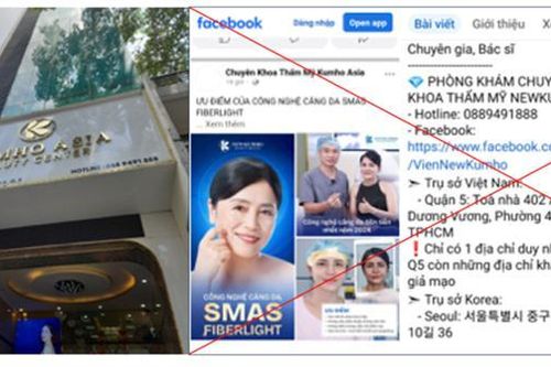 Phòng khám Chuyên khoa Thẩm mỹ Kumoho Asia có nhiều vi phạm