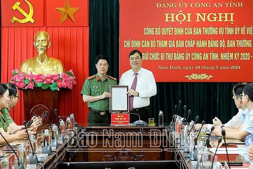 Giám đốc Công an tỉnh Nam Định nhận thêm trọng trách mới