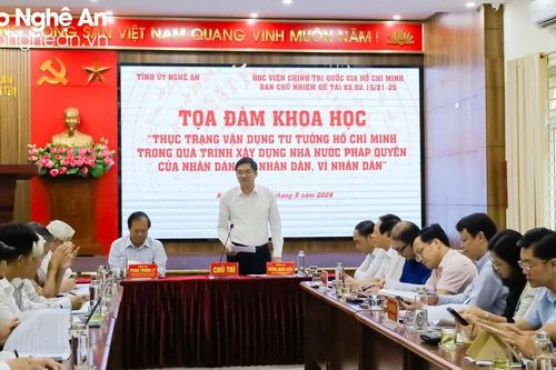 Nghệ An tọa đàm khoa học vận dụng tư tưởng Hồ Chí Minh trong xây dựng nhà nước pháp quyền