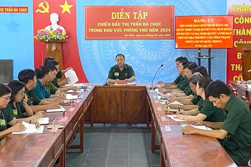 Thị trấn Ba Chúc tổ chức diễn tập chiến đấu trong khu vực phòng thủ