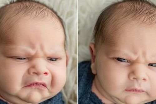 Em bé sơ sinh bỗng dưng nổi tiếng vì cứ được chụp ảnh là lại 'tỏ thái độ'