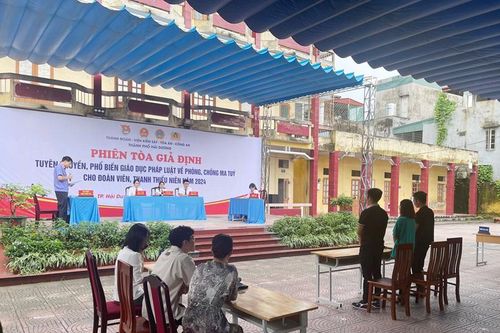 VKSND TP Hải Dương tổ chức phiên tòa giả định phổ biến, giáo dục pháp luật cho học sinh