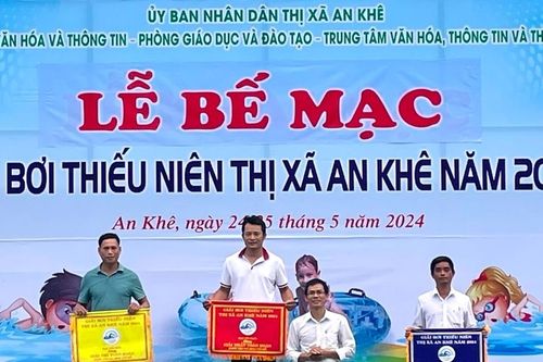 Trao 24 bộ huy chương tại Giải bơi thiếu niên thị xã An Khê
