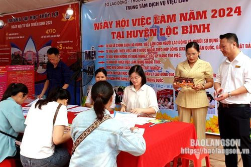 Gần 1 nghìn người tham gia ngày hội việc làm huyện Lộc Bình