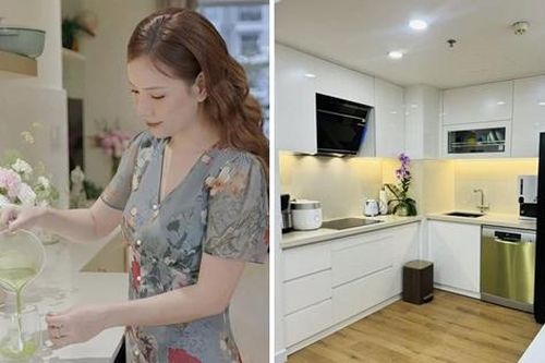 MC Đan Lê khoe căn bếp trắng tinh, ngăn nắp khiến chị em thích thú