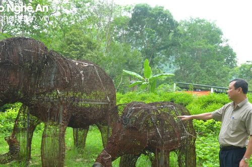 Độc lạ kết hơn 15.000 chiếc bẫy thú thành cặp voi rừng ở Nghệ An