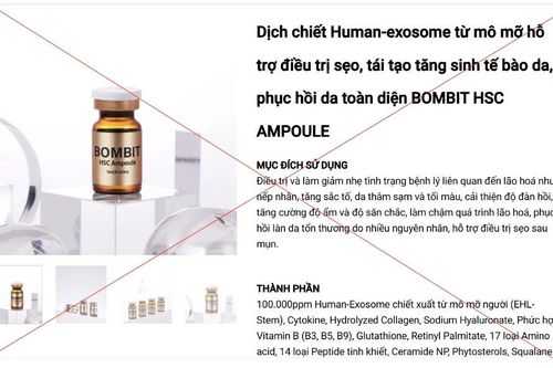 Phát hiện cơ sở quảng cáo sản phẩm tế bào gốc sai quy định