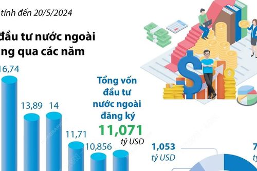 Tổng vốn FDI đăng ký vào Việt Nam trong 5 tháng đạt 11,07 tỷ USD