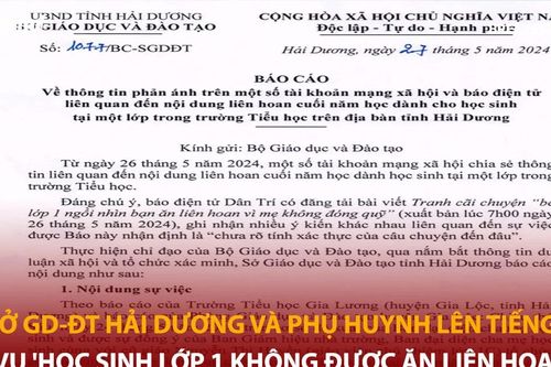 Báo cáo mới nhất về vụ 'học sinh lớp 1 không được ăn liên hoan'