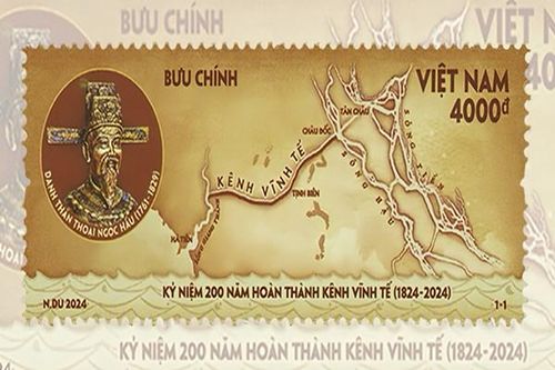 Công trình quốc gia kênh Vĩnh Tế trên tem bưu chính