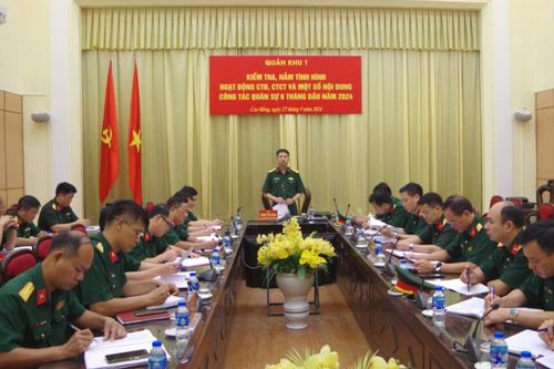 Quân khu 1 kiểm tra hoạt động công tác Đảng, công tác chính trị tại Bộ Chỉ huy Quân sự tỉnh