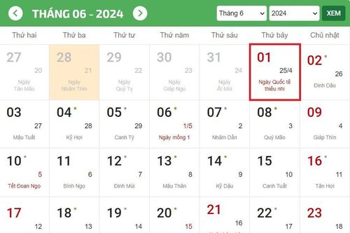 Ngày Quốc tế Thiếu nhi 2024 là thứ mấy?