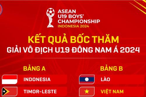 Bốc thăm giải U19 Đông Nam Á 2024: U19 Việt Nam 'đối đầu' U19 Australia