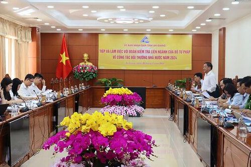 Đoàn kiểm tra liên ngành của Bộ Tư pháp làm việc về công tác bồi thường Nhà nước năm 2024, tại An Giang