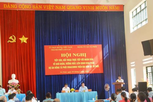 Tiếp xúc, đối thoại với Nhân dân về tháo gỡ khó khăn, vướng mắc liên quan khai thác dự án Đồng Tả Phời Vinacomin
