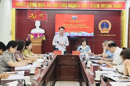 Đoàn kiểm tra Đảng ủy Khối Cơ quan và Doanh nghiệp tỉnh tại Đảng ủy Tòa án nhân dân tỉnh