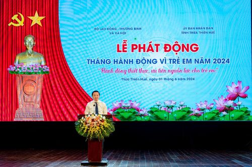 Phó Thủ tướng Trần Hồng Hà dự lễ phát động Tháng hành động vì trẻ em năm 2024