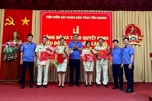 VKSND tỉnh Tiền Giang tổ chức Lễ công bố và trao Quyết định điều động, bổ nhiệm cán bộ