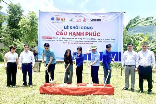 Khởi công cầu và khánh thành lớp học tại huyện Chiêm Hóa và Hàm Yên