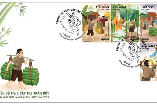 Phát hành bộ tem 'Truyện cổ tích Việt Nam: Cây tre trăm đốt'