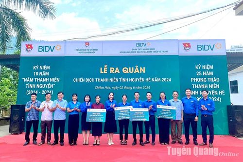 Huyện đoàn Chiêm Hóa ra quân Chiến dịch Thanh niên tình nguyện hè năm 2024