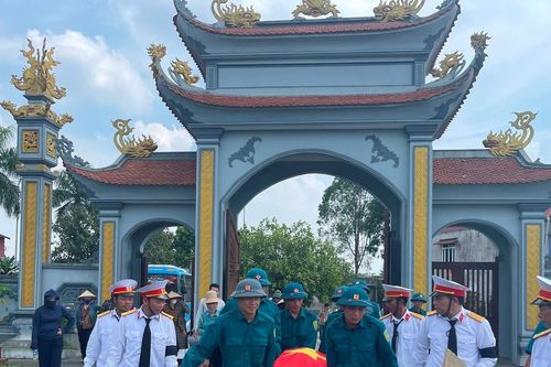 Thái Nguyên: Liệt sĩ Lê Văn Thư được an táng tại Nghĩa trang Liệt sĩ Phổ Yên