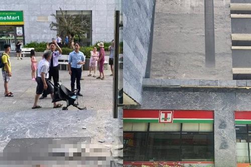 Gạch ốp tường tòa chung cư rơi vào đầu bé trai 2 tuổi