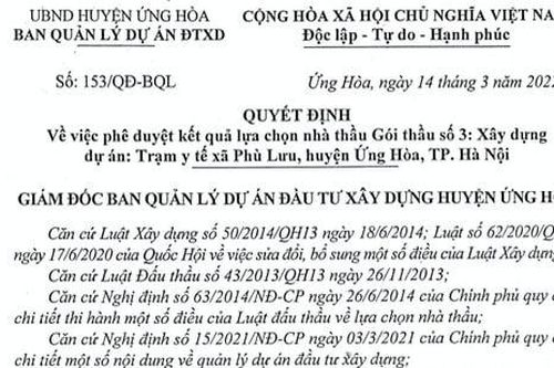 Xây dựng Đức Đạt trúng một loạt gói thầu tiết kiệm ngân sách thấp tại Ứng Hòa