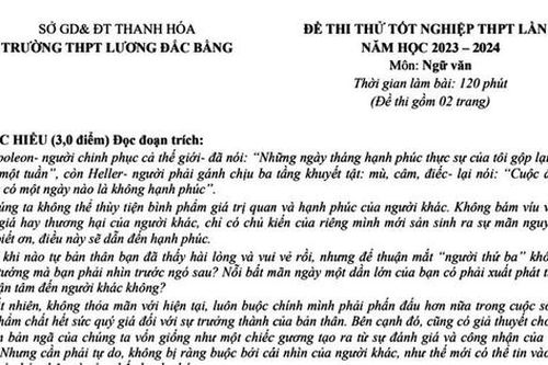 Đề thi thử tốt nghiệp Ngữ văn: Trưởng thành sau ngàn lần tranh đấu