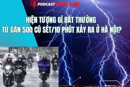 Hàng nghìn lượt sấm sét dội xuống khu vực Hà Nội và vùng lân cận