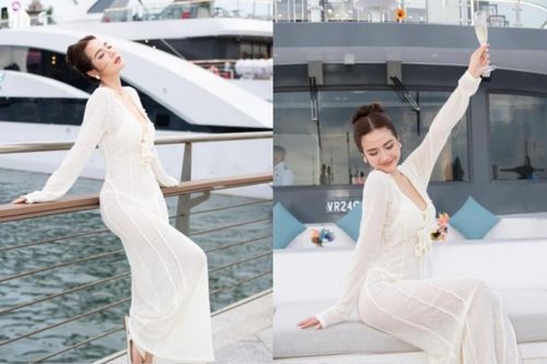 Huyền Lizzie bị chỉ trích vì diện trang phục xuyên thấu trong ngày trọng đại