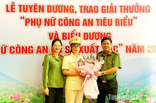 Thượng úy Lâm Minh Luận được Bộ Công an tuyên dương là nữ Công an cơ sở xuất sắc